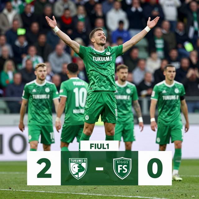 Tukums II tạo bất ngờ lớn với chiến thắng 2-0 trước Rīgas FS II